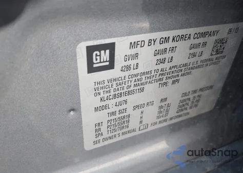 2014 Buick Encore Convenience из США, поврежденный, VIN KL4CJBSB1EB551158